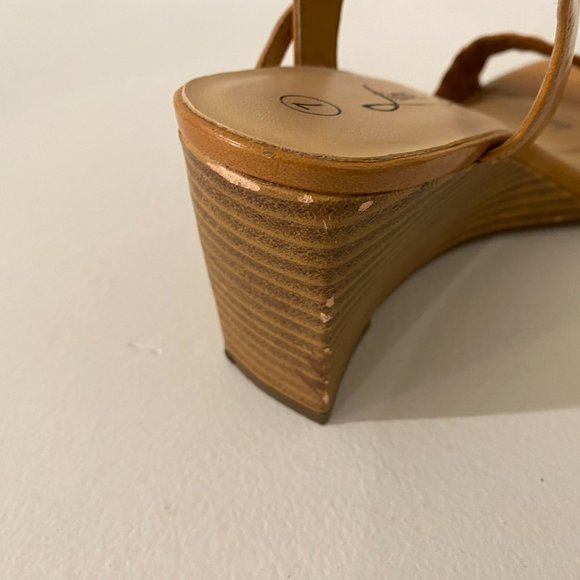 Fioni Womens Camel Wvn Vamp Wedge Size 7 - Picture 6 of 10